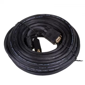 Akyga AK-AV-09 kabel VGA D-Sub 15-pin, wtyk–wtyk, 2 filtry ferrytowe, 15 m, czarny