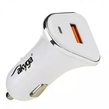 Akyga AK-CH-07 Ładowarka samochodowa 12/24V 18W USB-A Quick Charge 3.0 5-12V / 1.5-3A Biała