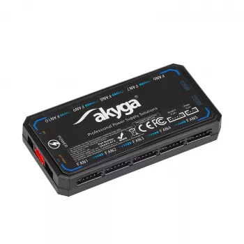 Akyga AK-CA-73 kontroler wentylatorów RGB z pilotem, 12 portów (10 wentylatorów + 2 taśmy LED), zasilanie Molex
