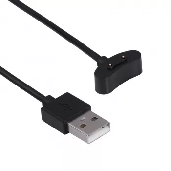 Magnetyczny kabel ładujący Akyga AK-SW-39 do Ticwatch Pro 3 GPS / E3, USB-A, 1 m, czarny