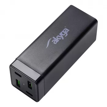 Ładowarka USB Akyga Charge Brick AK-CH-17 65 W, 2 x USB-C PD + 2 x USB-A QC 4+, czarna