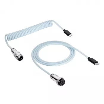 Kabel spiralny Aviator USB-C – USB-C Akyga AK-USB-49 ze złączem GX16, USB 2.0, 3 m, biały