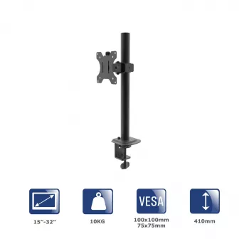 Akyga AK-MB-03 uchwyt biurkowy do jednego monitora, 15-32 cali, 10 kg, VESA 75x75 / 100x100, czarny