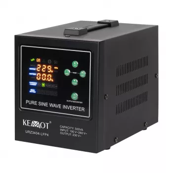 KEMOT PROsinus-500-LFP4 Zasilacz awaryjny (UPS) z przetwornicą czystego sinusa i funkcją ładowania 12V 230V 500VA/300W