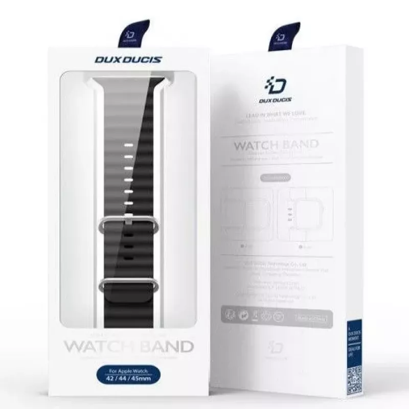 Dux Ducis Silikonowy Pasek do Zegarka Apple Watch 8/7/6/5/4/3/2/SE (38/40/41mm) - Czarny