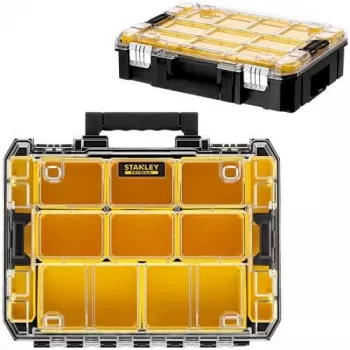 STANLEY PRO-STACK Organizer Duo-Pack (Czarny/Przezroczysty, 2 sztuki)