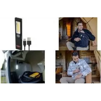 Brennenstuhl LED Akku-Handleuchte PL 200 AC, Czarno-Szara, 200 lm, COB LED, USB-C, z Klipsem i Magnesem