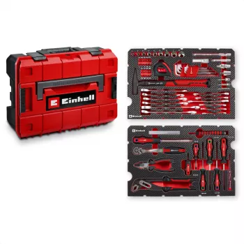 Einhell E-CASE 370570 80-częściowy uniwersalny zestaw narzędzi (czerwony/czarny)