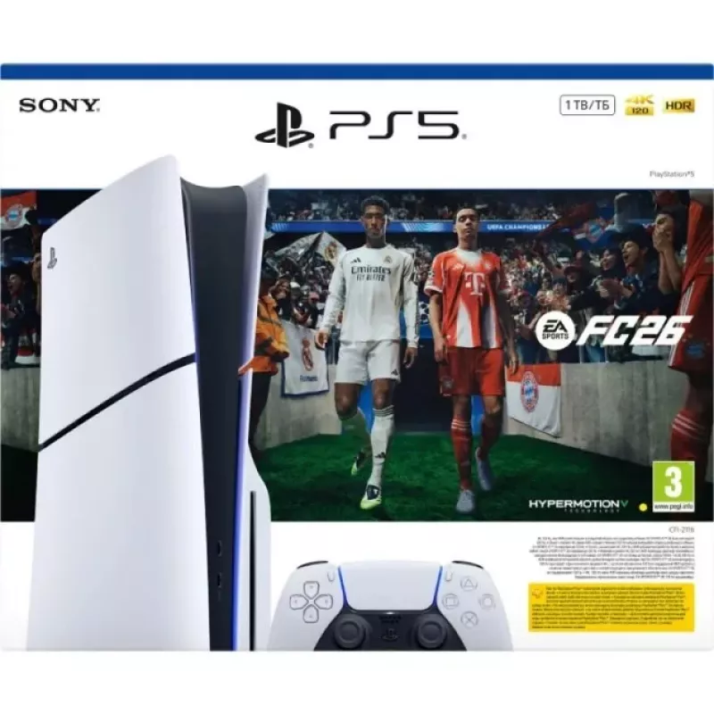 Sony PlayStation 5 Slim Disc Edition 1TB + EA Sports FC 26 Bundle - Biały/Czarny (CFI-2116A)