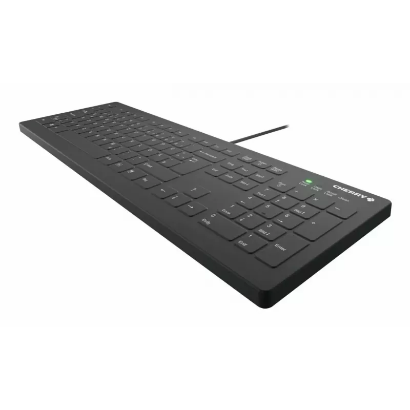 CHERRY Contour Design Active Key AK-C8112 Pełnowymiarowa Przewodowa Klawiatura USB z Przełącznikami Nożycowymi QWERTY Czarna