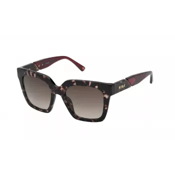 Okulary przeciwsłoneczne damskie Nina Ricci SNR3185201GQ - czarna oprawka acetatowa z szarymi soczewkami gradientowymi, 52mm