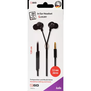 2GO 794476 Przewodowy zestaw słuchawkowy dokanałowy z mikrofonem, antracytowy
