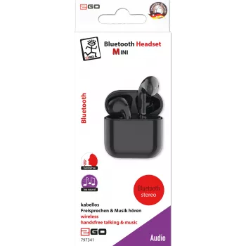 2GO TWS Mini Bezprzewodowe Słuchawki Dokanałowe z Funkcją Połączeń/Muzyki, Bluetooth 5.0, Czarne (797341)