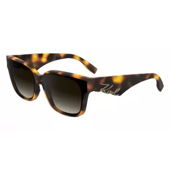 KARL LAGERFELD KL6161S-240 Damskie Przesadzone Kwadratowe Okulary Przeciwsłoneczne, Havana Brown z Brązowymi Soczewkami Gradientowymi, 63/14/140 mm