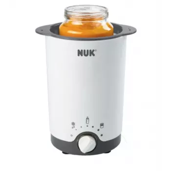 NUK Thermo 3-in-1 Podgrzewacz do Butelek i Pokarmu z Ogrzewaniem Parowym, Biały/Czarny, Komora 7,6 cm