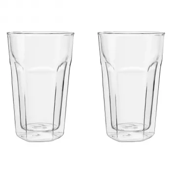Leopold Vienna Szklanka do Latte Macchiato 280 ml Zestaw 2 sztuk Podwójna ścianka Borokrzemianowe szkło
