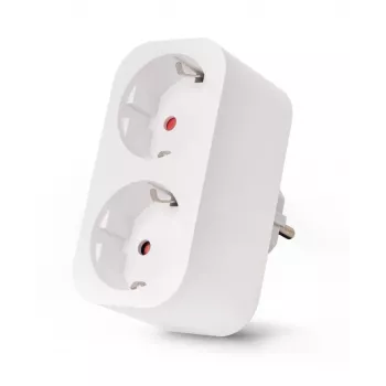 ENTAC Smart WiFi Double Socket Adapter ES-DSA-WIBLE, Biały, 2 gniazda, 3680W