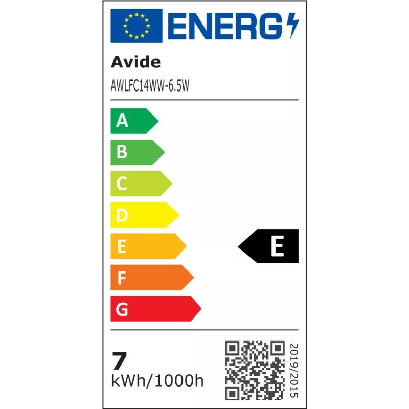 Avide LED Filament Candle Bulb 6.5W E14 Warm White 2700K