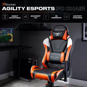 X Rocker Agility eSports Gaming Desk Chair - Black/Orange