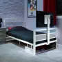 XROCKER Gaming Single Bed 90x190cm z uchwytem TV Metal Biały