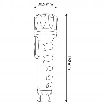 ENTAC EFL-2AA-PL Latarka LED 2xAA ABS Plastik Czarny 30 lumenów