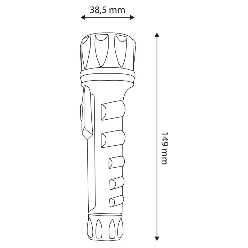 ENTAC EFL-2AA-PL Latarka LED 2xAA ABS Plastik Czarny 30 lumenów