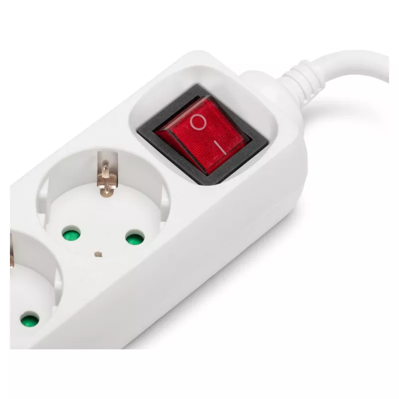 Listwa zasilająca ENTAC 3-gniazdowa z USB 1,5m przełącznik biała