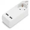 Listwa zasilająca ENTAC 3-gniazdowa z USB 1,5m przełącznik biała