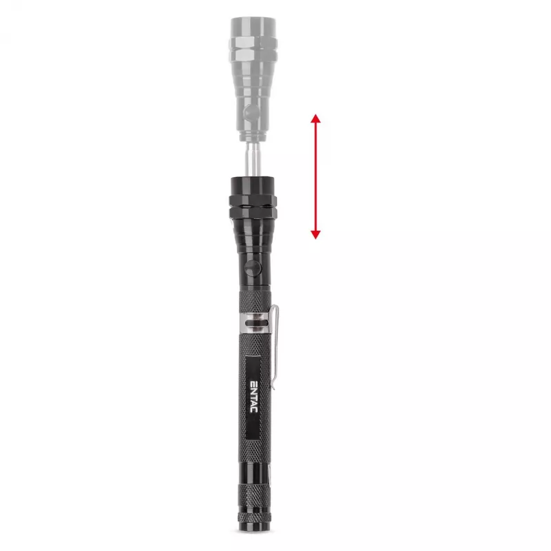 ENTAC EFL-1W-FLEX-ALU 1W LED Latarka z Teleskopową Szyjką, Aluminiowa, Czarna