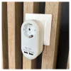 ENTAC Wtyczka ścienna z 2x USB-A Biała