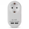 ENTAC Wtyczka ścienna z 2x USB-A Biała