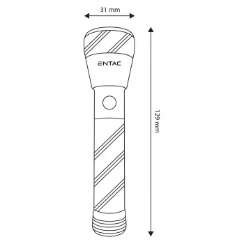 ENTAC 1W LED Flashlight Aluminium Black AA Battery