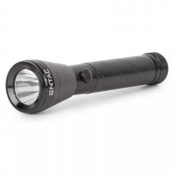 ENTAC 1W LED Flashlight Aluminium Black AA Battery