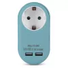 ENTAC Gniazdo adapter z 2x USB-A Niebieski
