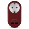 ENTAC Wall Plug Adapter z 2x USB-A Burgund