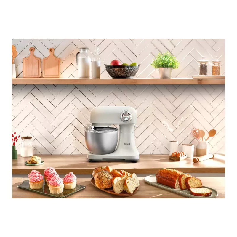TEFAL QB140AF0 Bake Easy Mikser stojący, 500 W, 12 prędkości, misa 3,5 L, beżowy