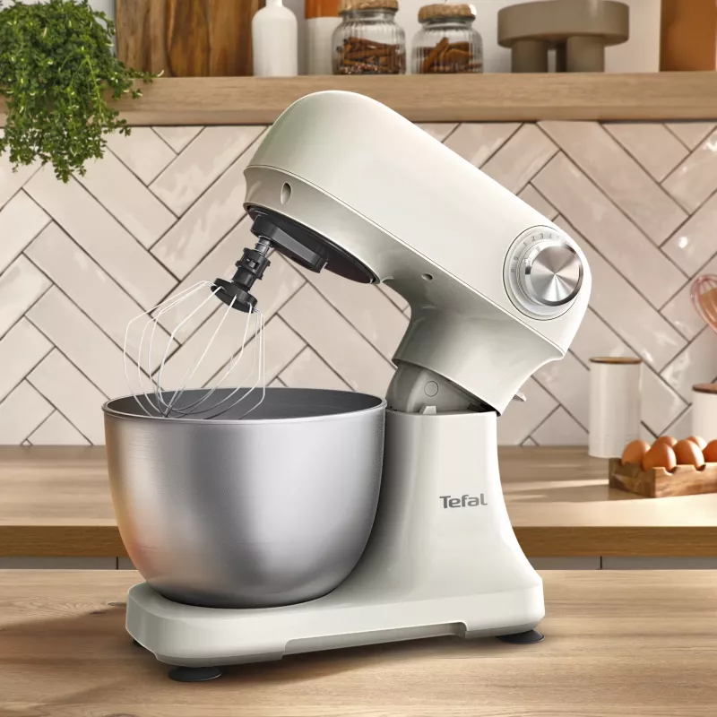 TEFAL QB140AF0 Bake Easy Mikser stojący, 500 W, 12 prędkości, misa 3,5 L, beżowy