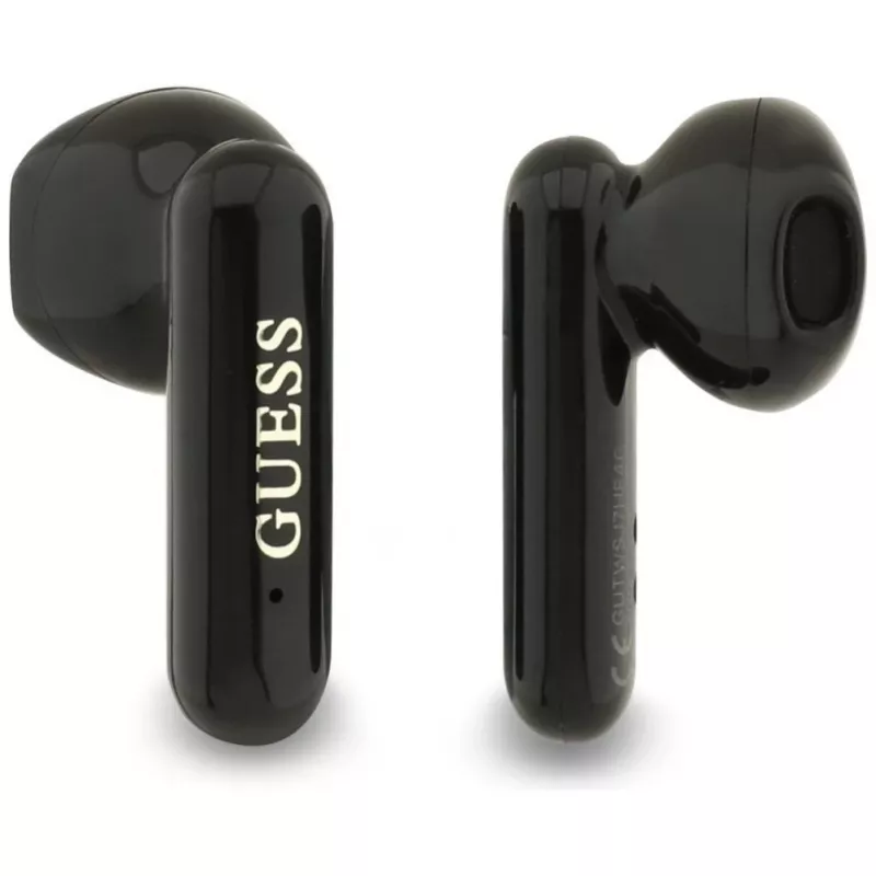 Guess 4G Metal Logo True Wireless Stereo Bluetooth Earbuds z etui ładującym (czarny)