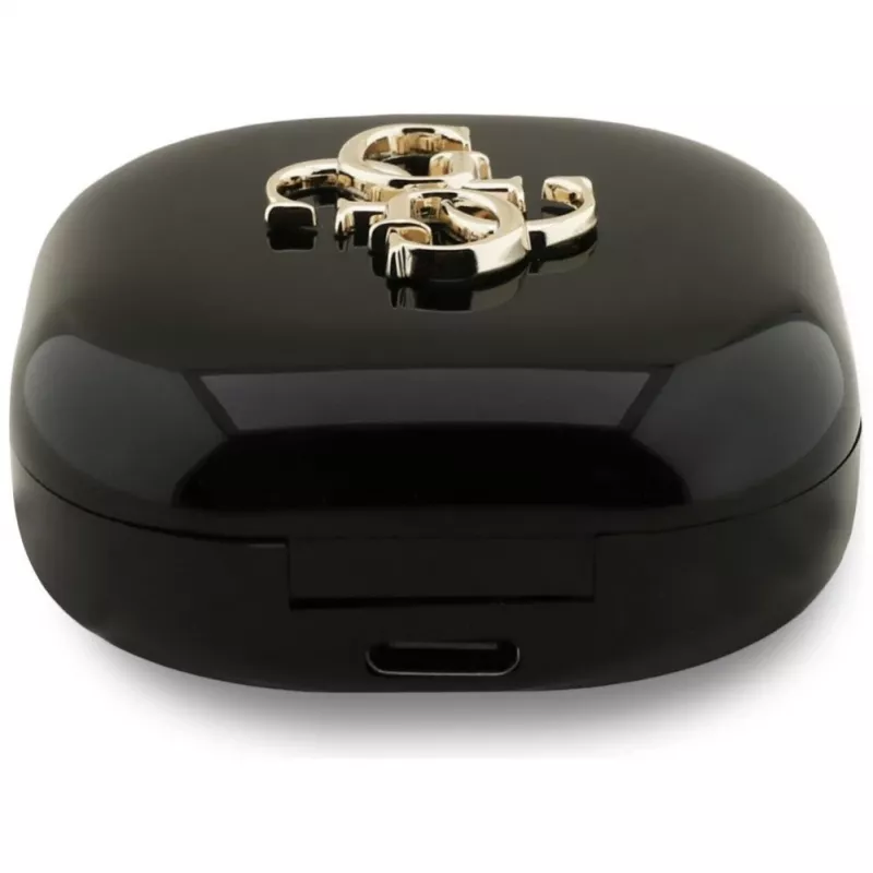 Guess 4G Metal Logo True Wireless Stereo Bluetooth Earbuds z etui ładującym (czarny)