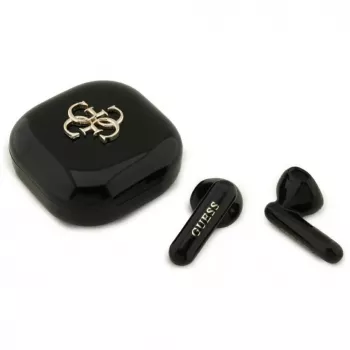 Guess 4G Metal Logo True Wireless Stereo Bluetooth Earbuds z etui ładującym (czarny)