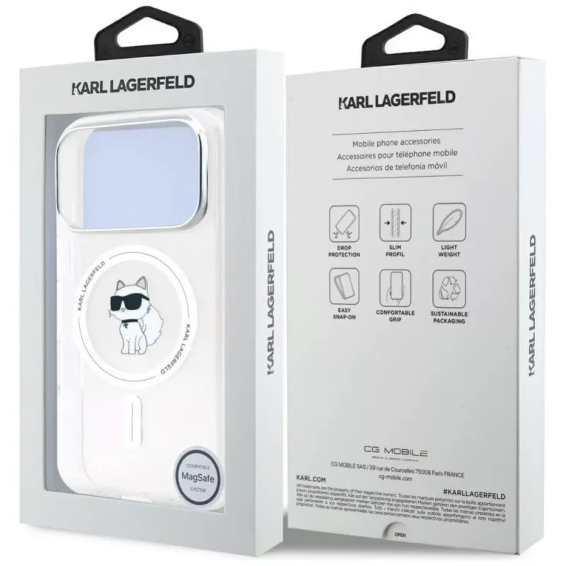 Karl Lagerfeld IML Choupette MagSafe Case do Apple iPhone 17 Pro Max, przezroczysty
