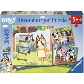 RAVENSBURGER Puzzle dla dzieci Bluey - Tworzenie wspomnień (3 x 49 elementów)