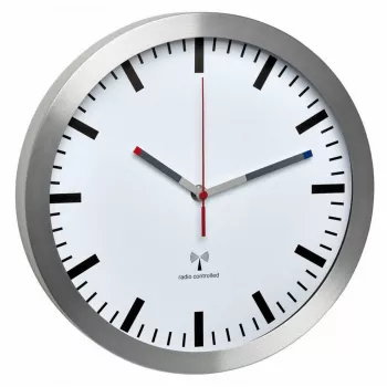 TFA 60.3528.02 Zegar ścienny sterowany radiowo Aluminium 300 mm x 45 mm Cichy mechanizm płynny