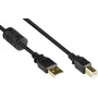 GoodConnections USB 2.0 Cable USB Type A to USB Type B with Ferrite Core, Gold-Plated, Black, 5m (GC-M0083)