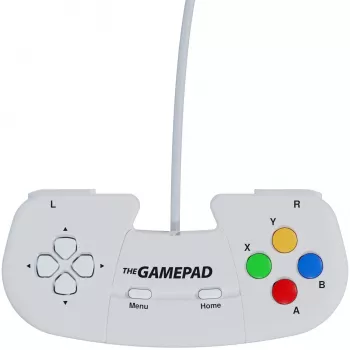 Retro Games The Gamepad White - Przewodowy gamepad USB do PC, Mac, ZX Spectrum, THEC64, THEA500 Mini - Cyfrowy D-Pad, 10 przycisków, kabel 1,8 m