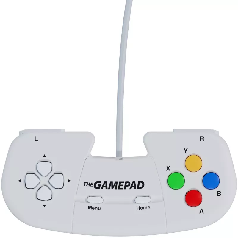 Retro Games The Gamepad White - Przewodowy gamepad USB do PC, Mac, ZX Spectrum, THEC64, THEA500 Mini - Cyfrowy D-Pad, 10 przycisków, kabel 1,8 m