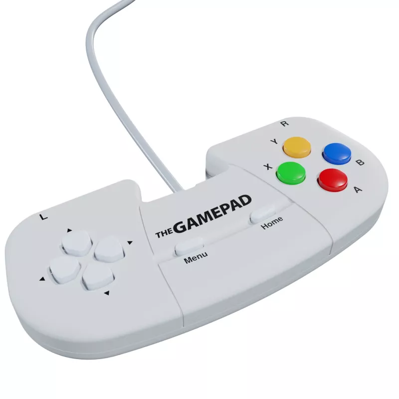Retro Games The Gamepad White - Przewodowy gamepad USB do PC, Mac, ZX Spectrum, THEC64, THEA500 Mini - Cyfrowy D-Pad, 10 przycisków, kabel 1,8 m
