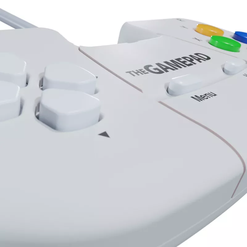 Retro Games The Gamepad White - Przewodowy gamepad USB do PC, Mac, ZX Spectrum, THEC64, THEA500 Mini - Cyfrowy D-Pad, 10 przycisków, kabel 1,8 m