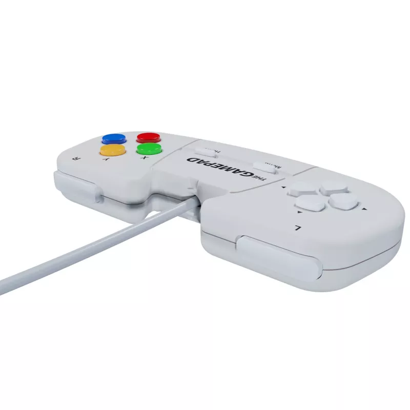 Retro Games The Gamepad White - Przewodowy gamepad USB do PC, Mac, ZX Spectrum, THEC64, THEA500 Mini - Cyfrowy D-Pad, 10 przycisków, kabel 1,8 m