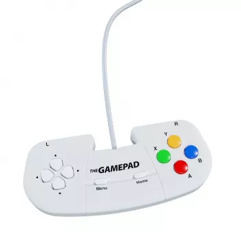 Retro Games The Gamepad White - Przewodowy gamepad USB do PC, Mac, ZX Spectrum, THEC64, THEA500 Mini - Cyfrowy D-Pad, 10 przycisków, kabel 1,8 m
